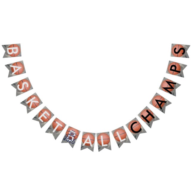 Basketball Champs Blue Bunting Banner (Alle)