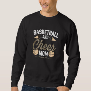 Basketball Cheer Fan Leopard Muster Mamas Cheerlea Sweatshirt