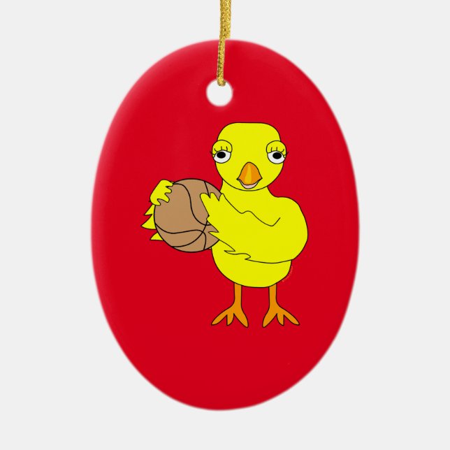 Basketball Chick Keramik Ornament (Vorne)