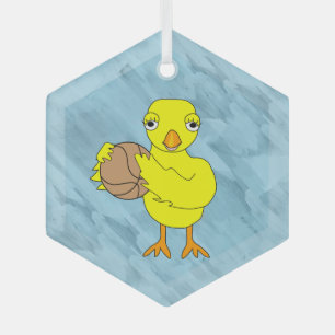 Basketball Chick Ornament Aus Glas