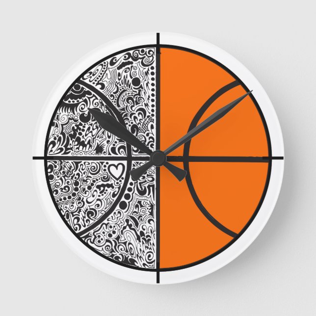 Basketball Chip Runde Wanduhr (Vorderseite)
