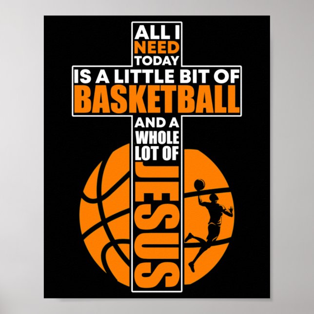 Basketball Christlich Cross Poster (Vorne)