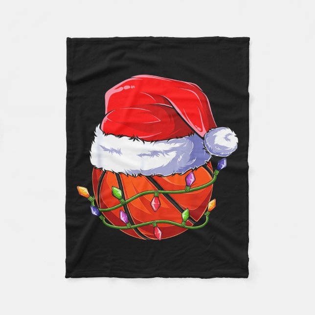 Basketball Christmas Boy Apparel, Funny Santa Srt  Fleecedecke (Vorderseite)