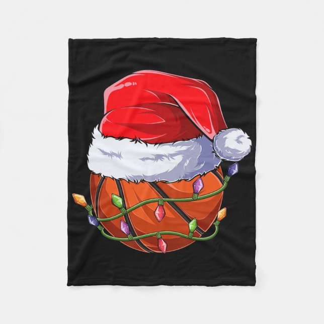 Basketball Christmas Boy Apparel, Funny Santa Srt  Fleecedecke (Vorderseite)