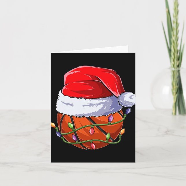 Basketball Christmas Boy Apparel, Funny Santa Srt  Karte (Vorderseite)