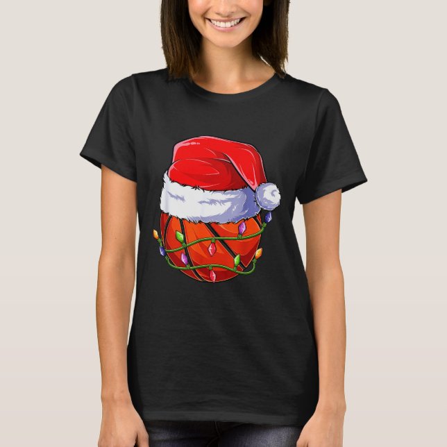 Basketball Christmas Boy Apparel, Funny Santa Srt  T-Shirt (Vorderseite)