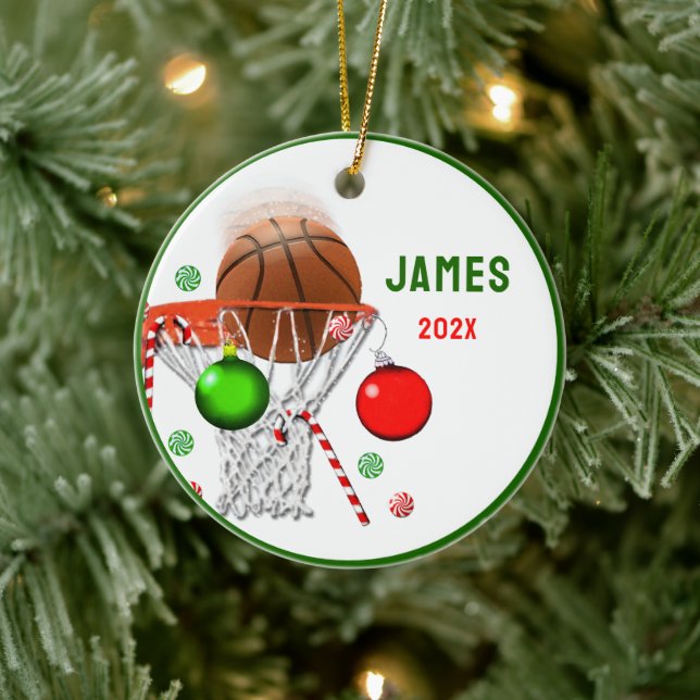 Basketball Christmas Collectif Keramik Ornament (Baum)