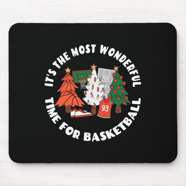 Basketball Christmas Trees Graphic - Basketball Pl Mousepad (Vorne)
