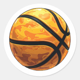 BASKETBALL CLASSIC ROUND STICKER