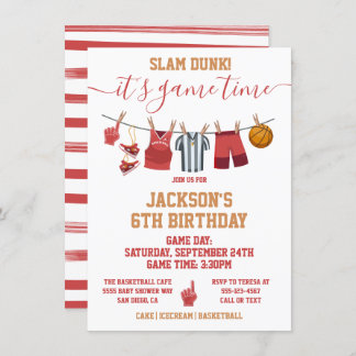 Basketball Clothesline Geburtstagsparty Einladung