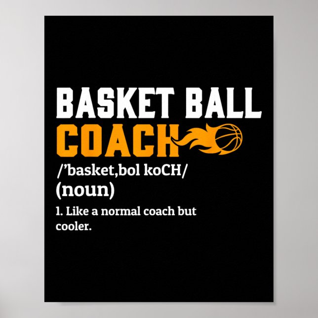 Basketball-Coach Definition Geschenk Spaß Basketba Poster (Vorne)