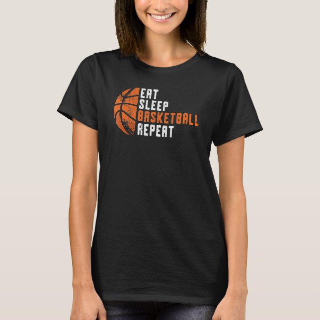 Basketball Coach Eat Sleep Basketball Repeat Baske T-Shirt (Vorderseite)