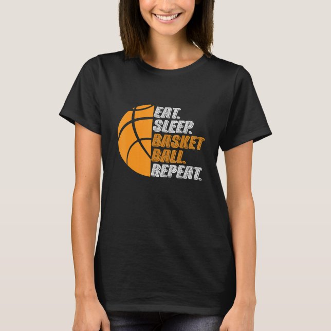 Basketball Coach Eat Sleep Basketball Repeat for M T-Shirt (Vorderseite)