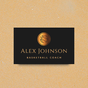 Basketball-Coach Elegante Gold Moderner Ball Visitenkarte