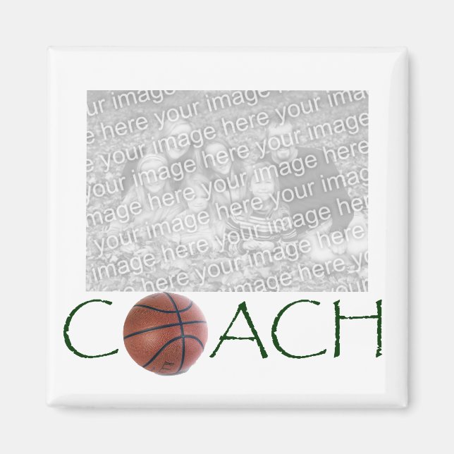 BASKETBALL Coach Foto Magnet. Magnet (Vorne)