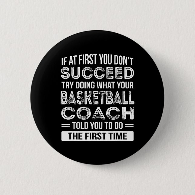 Basketball Coach Geschenk Spaß Danke, Geschenk Button (Vorderseite)