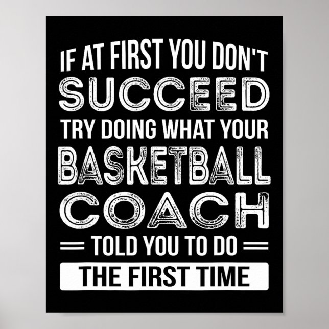 Basketball Coach Geschenk Spaß Danke, Geschenk Poster (Vorne)