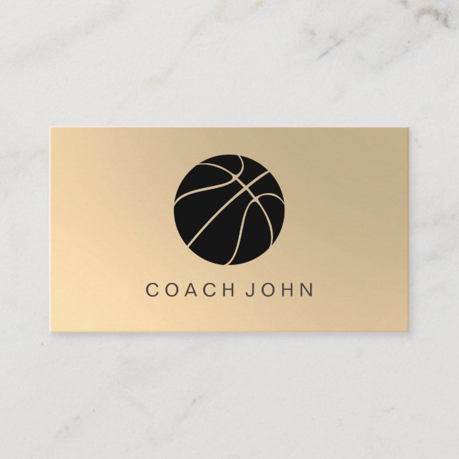 Basketball Coach Gold Imitate Business Card Visitenkarte (Vorderseite)
