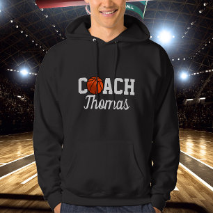 Basketball-Coach Name Ball Typografie Personalisie Hoodie