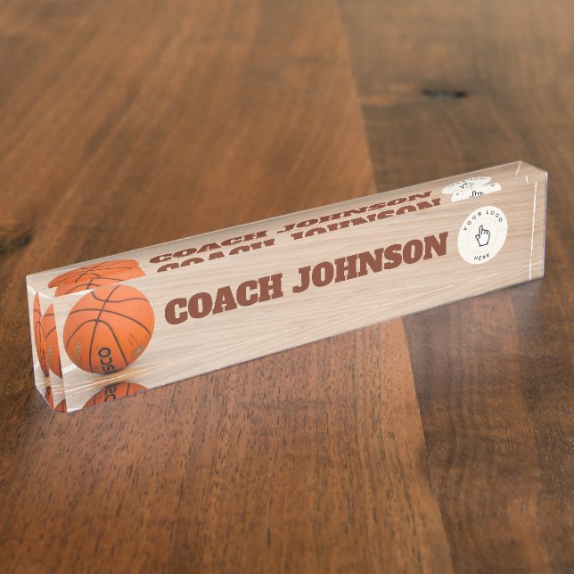 Basketball Coach Schreibtisch Name Plakette (Seite)