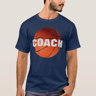 Basketball Coach T - Shirt - Navy Blue Color