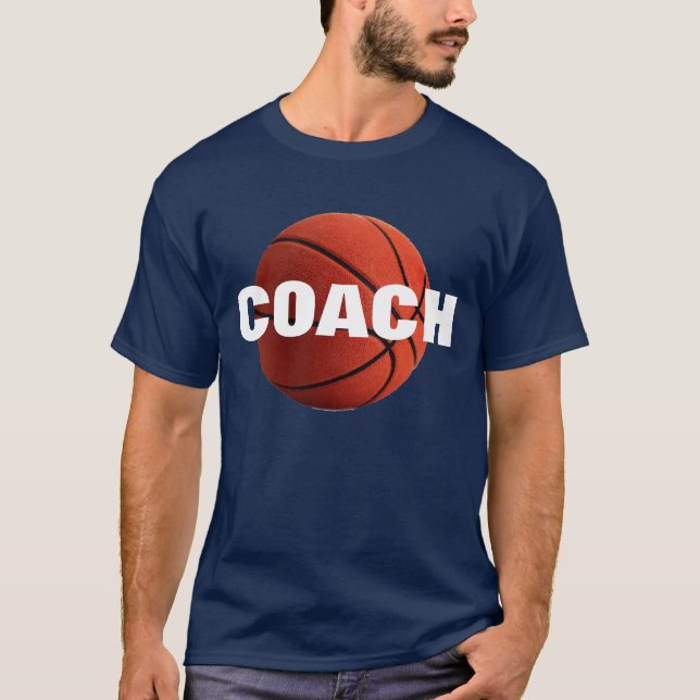 Basketball Coach T - Shirt - Navy Blue T-Shirts (Vorderseite)