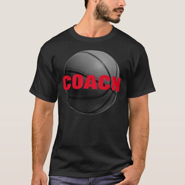 Basketball Coach T - Shirt - Schwarz - Rote T-Shir (Vorderseite)