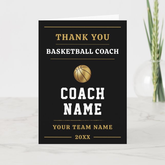 Basketball Coach Team Appreciation Gift Dankeskarte (Vorderseite)