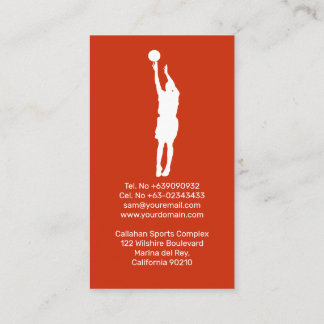 Basketball Coach Trainer Red Orange Business Card Visitenkarte