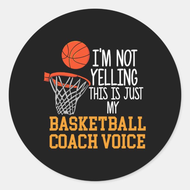 Basketball Coach Voice Runder Aufkleber (Vorderseite)