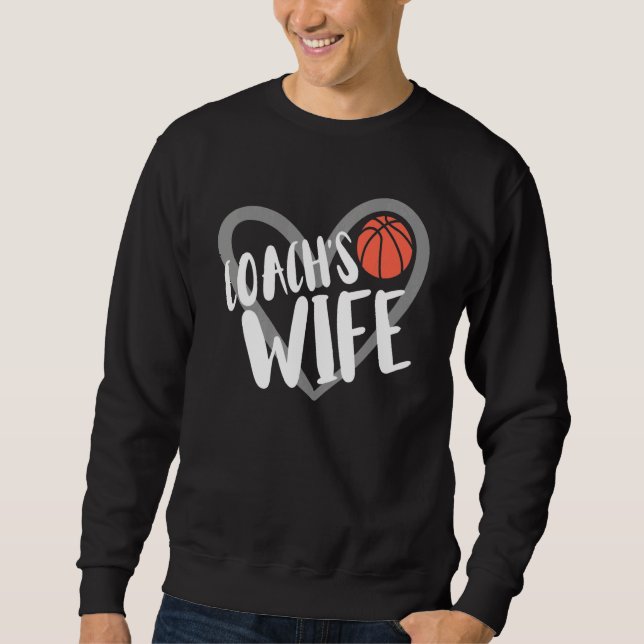 Basketball Coach's Wife Heart Sweatshirt (Vorderseite)