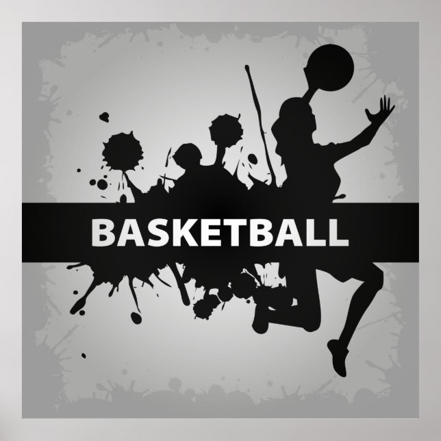 Basketball-Coole Illustration Poster (Vorne)