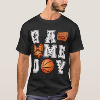 Basketball Coquette Bow Niedlich Gameday Cheer Mam T-Shirt