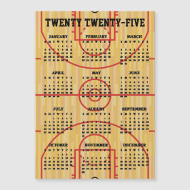 Basketball Court 2025 Kalender Magnetkarte