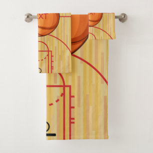 Basketball Court Ball Design Handtuch Set