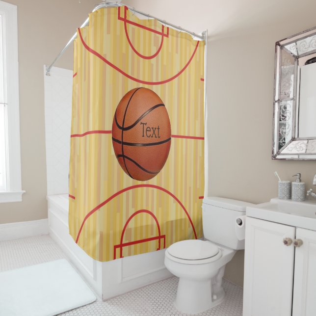 Basketball Court Design Duschvorhang (Beispiel)