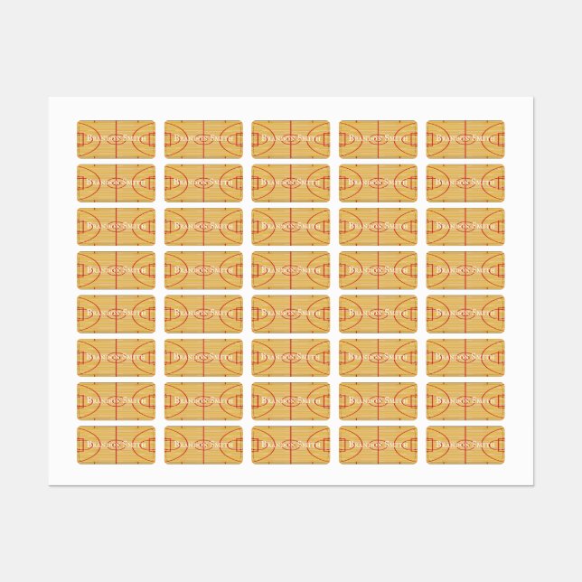 Basketball Court Designname Tags Etiketten (Blatt)