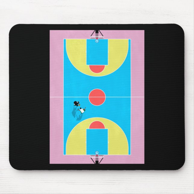 Basketball Court Pastellfarben Mousepad (Vorne)