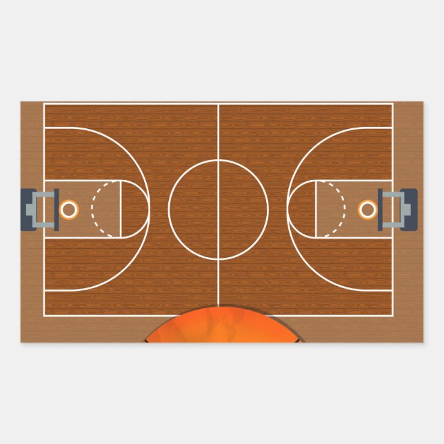 Basketball Court Rechteckiger Aufkleber (Vorderseite)