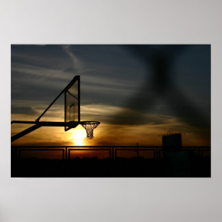 Basketball Court und Sunset Poster