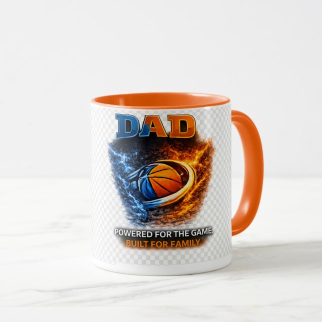 Basketball Dad Mug – Charged for the Game, Driven  Tasse (VorderseiteRechts)