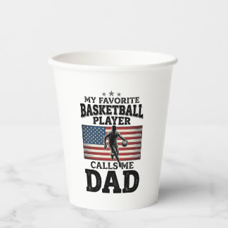 Basketball Dad Patriotic Vintage Engraving T-Shirt Pappbecher