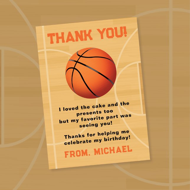 Basketball Dankeskarte (Basketball Thank You Card)