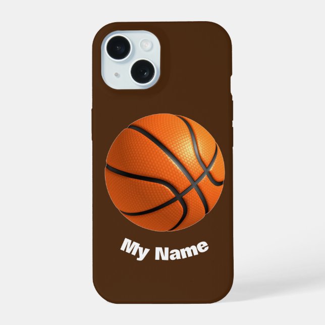 Basketball Dein Name iPhone 15 Hülle (Rückseite)