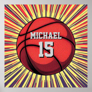 Basketball Dein Name Pop Art Poster