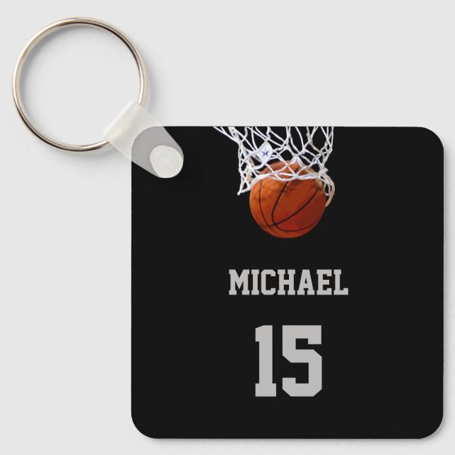 Basketball Dein Name Schlüsselanhänger (Vorderseite)