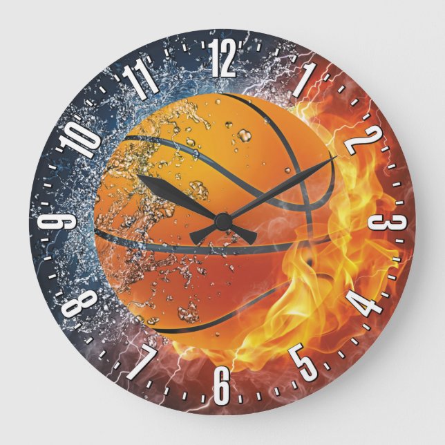 Basketball-Dekorationswand Große Wanduhr (Vorderseite)