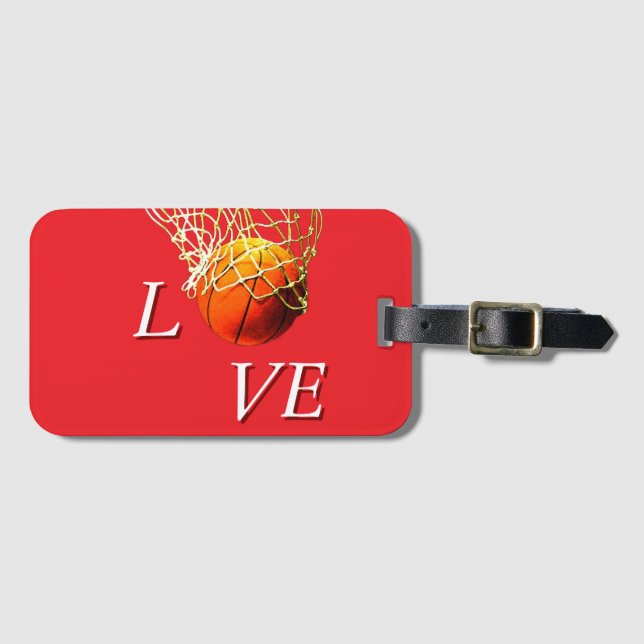 Basketball, den ich liebe gepäckanhänger (Vorderseite (Horizontal))