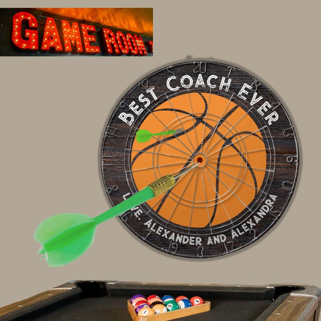 Basketball der beste Coach Dartscheibe (Von Creator hochgeladen)