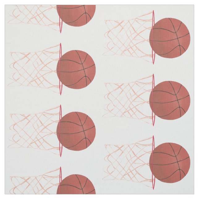 Basketball, der das Basketballnetz zusammensetzt Stoff (Muster)